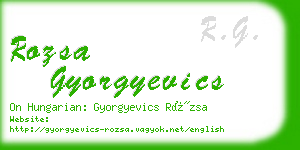 rozsa gyorgyevics business card